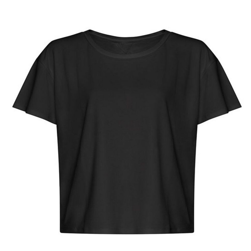 Awdis Womens/Ladies Open Back T-Shirt / Jet Black